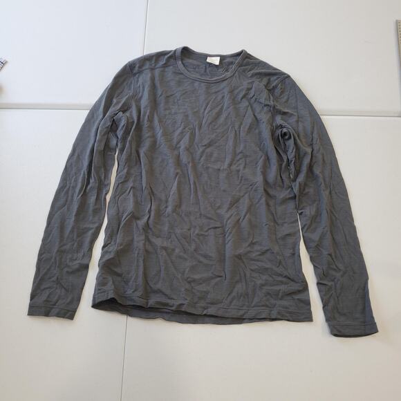 Sioro Shirt Mens Medium Gray Merino Wool Long Sleeve Crewneck Base Layer Top - Picture 1 of 9